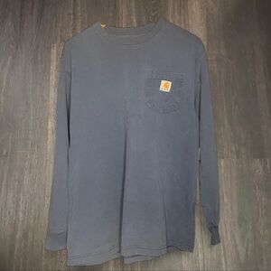 Carhartt Blue Long Sleeve Pocket Tee | Workwear | Size L